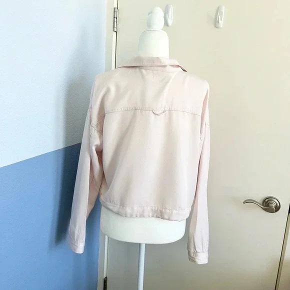 Marine Layer Oslo Crop Tie Waist Boxy Jacket Rosewater Pink Size M - Picture 5 of 11
